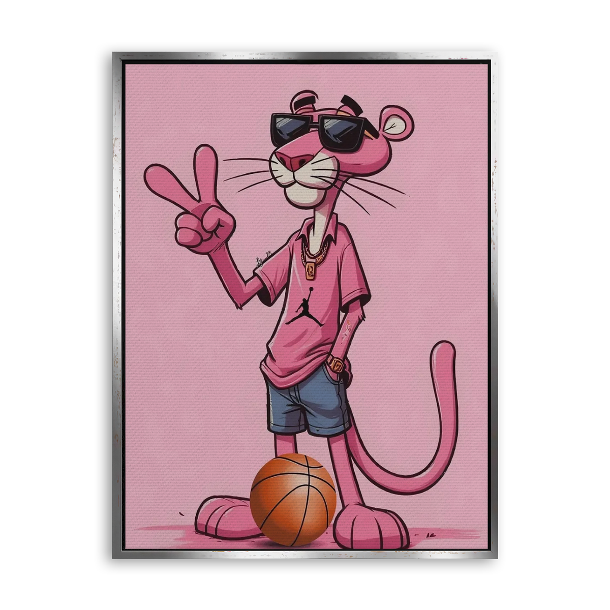 Pink Court - Leinwand Silber