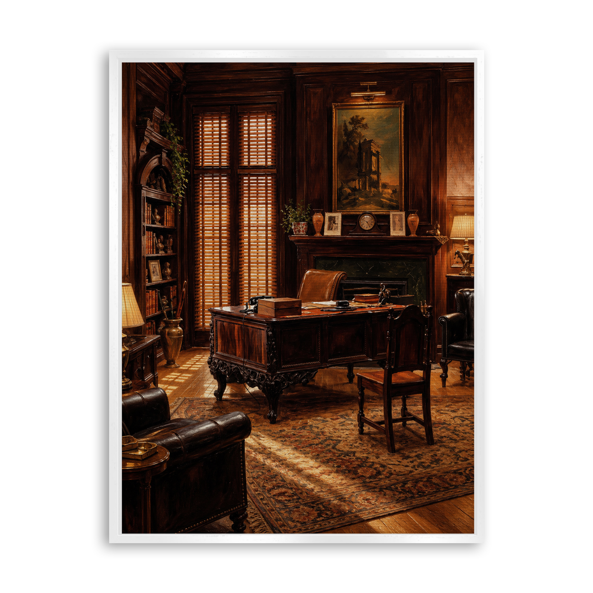 The Office of the Godfather - Leinwand Weiß