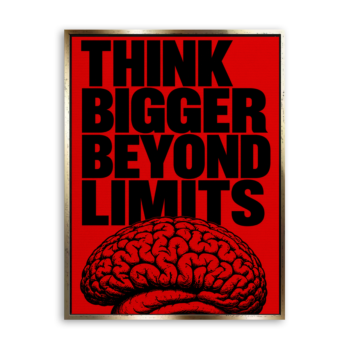 Think Bigger Beyond Limits - Leinwand Gold