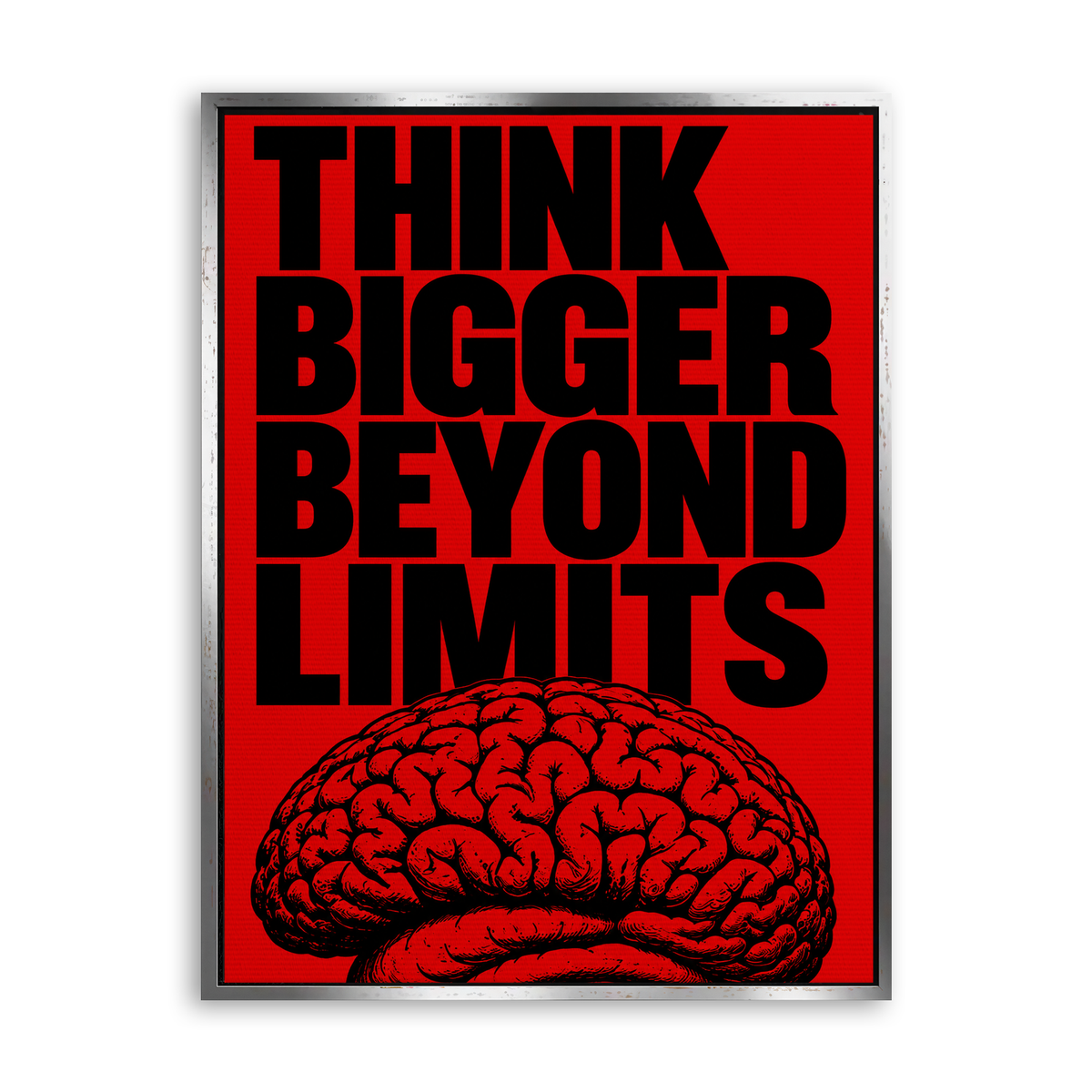 Think Bigger Beyond Limits - Leinwand Silber