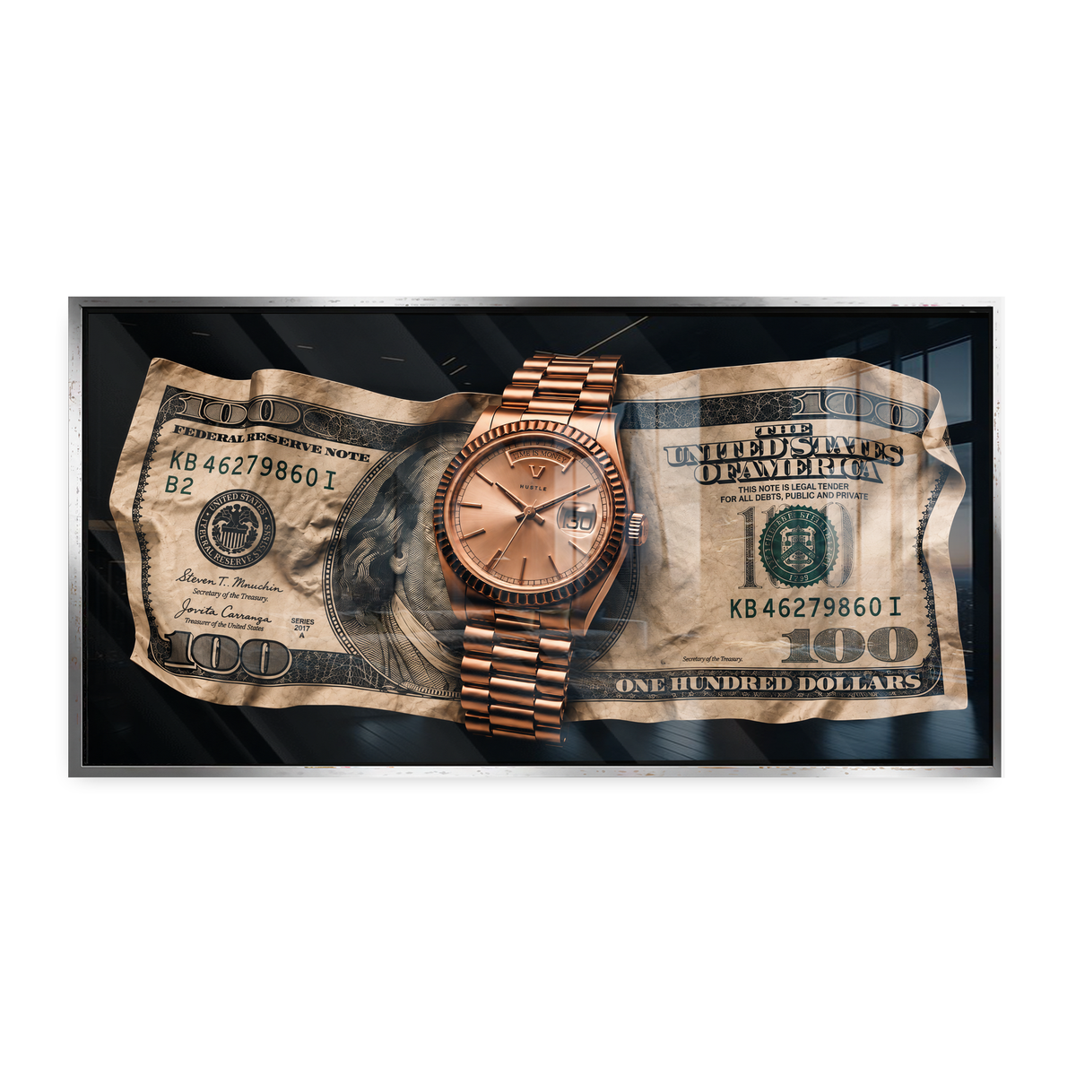 Time is Money - Acrylglas Silber