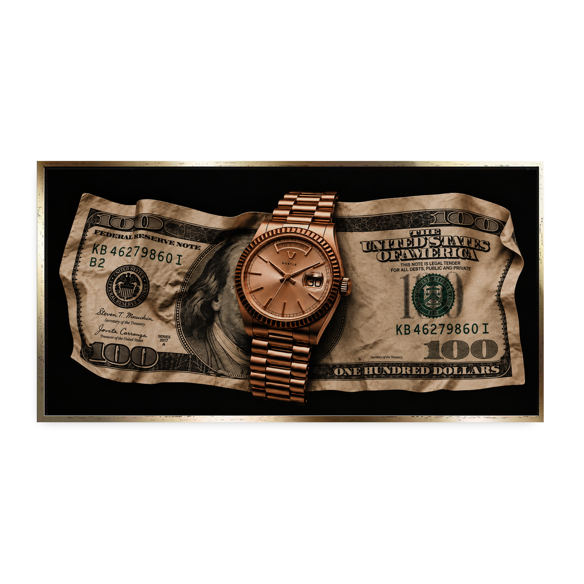 Time is Money - Leinwand Gold
