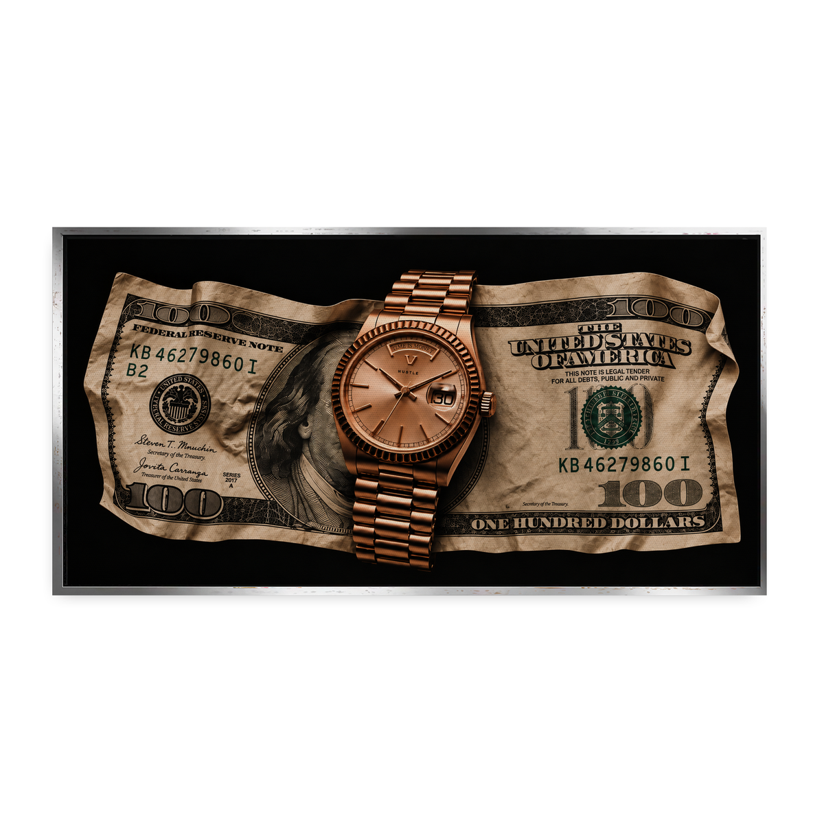 Time is Money - Leinwand Silber