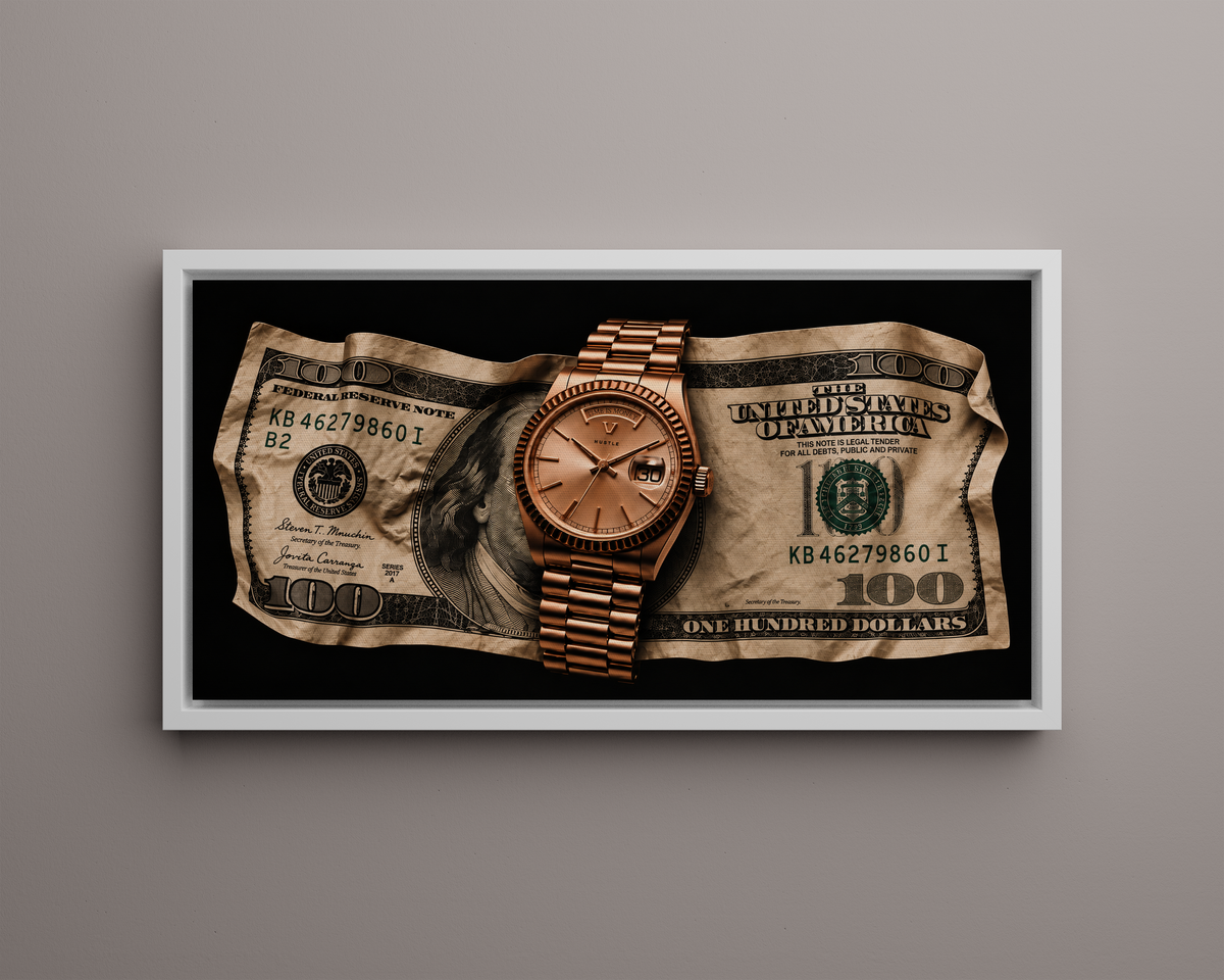 Time is Money - Leinwand Weiß