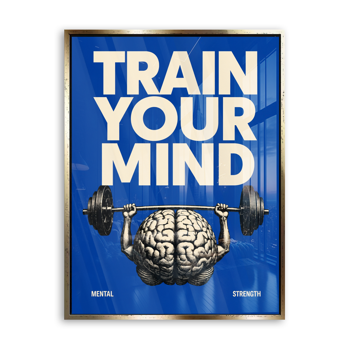 Train Your Mind - Acrylglas Gold