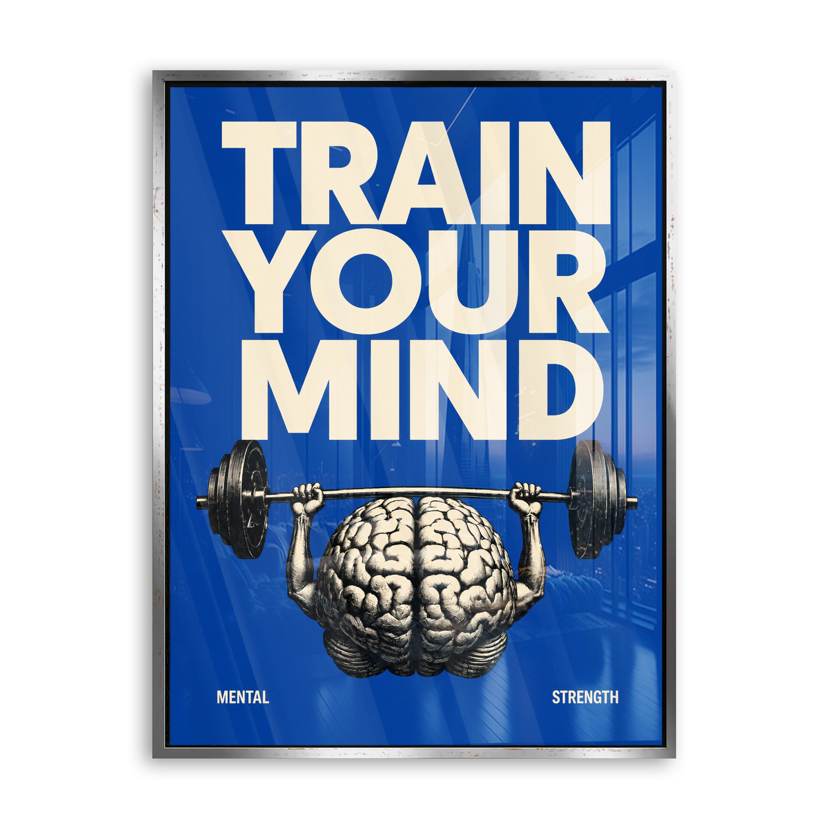 Train Your Mind - Acrylglas Silber