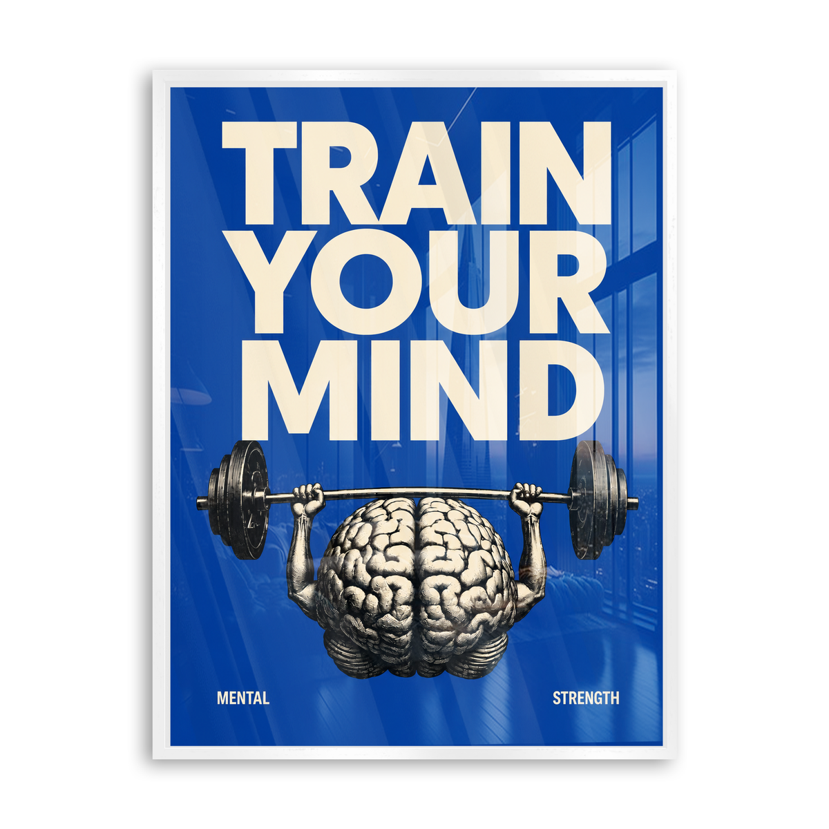 Train Your Mind - Acrylglas Weiß
