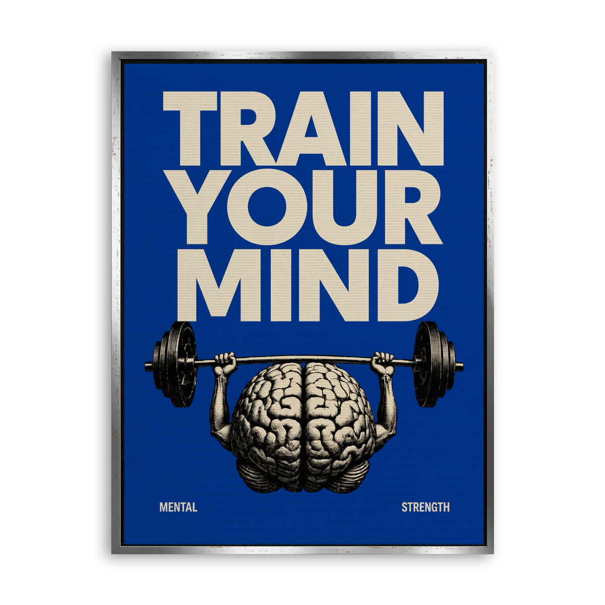 Train Your Mind - Leinwand Silber