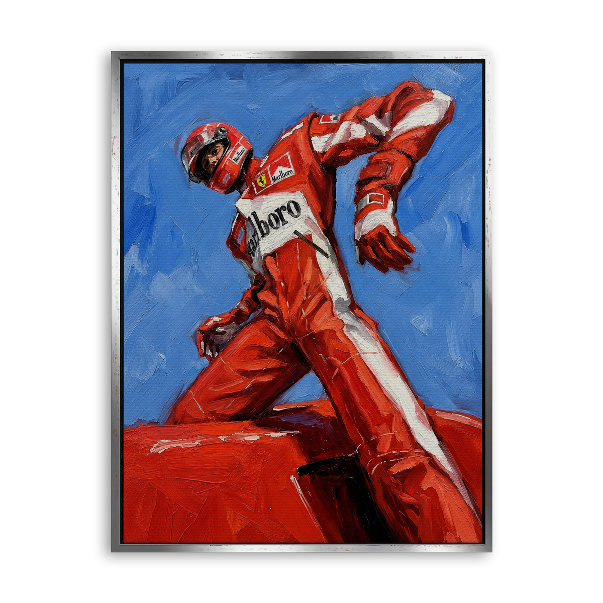 Victory in Red - Leinwand Silber