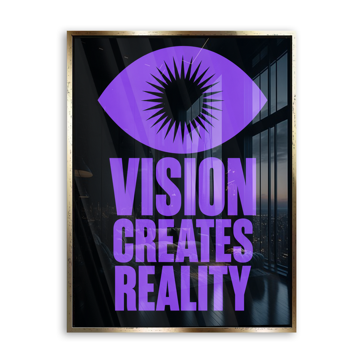 Vision Creates Reality - Acrylglas Gold
