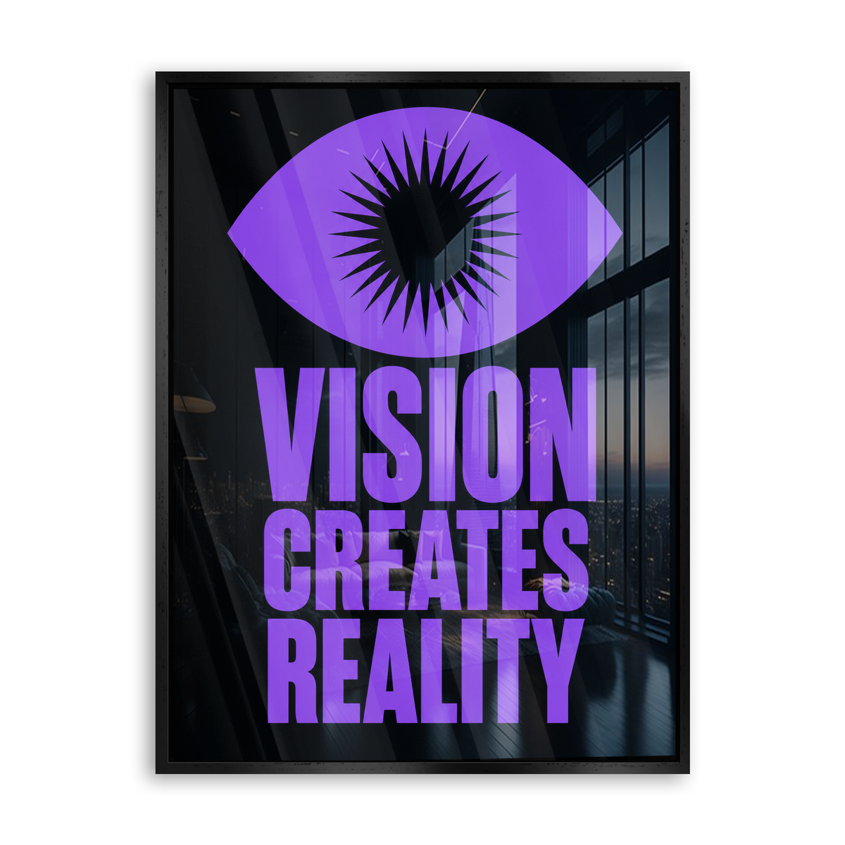 Vision Creates Reality - Acrylglas Schwarz