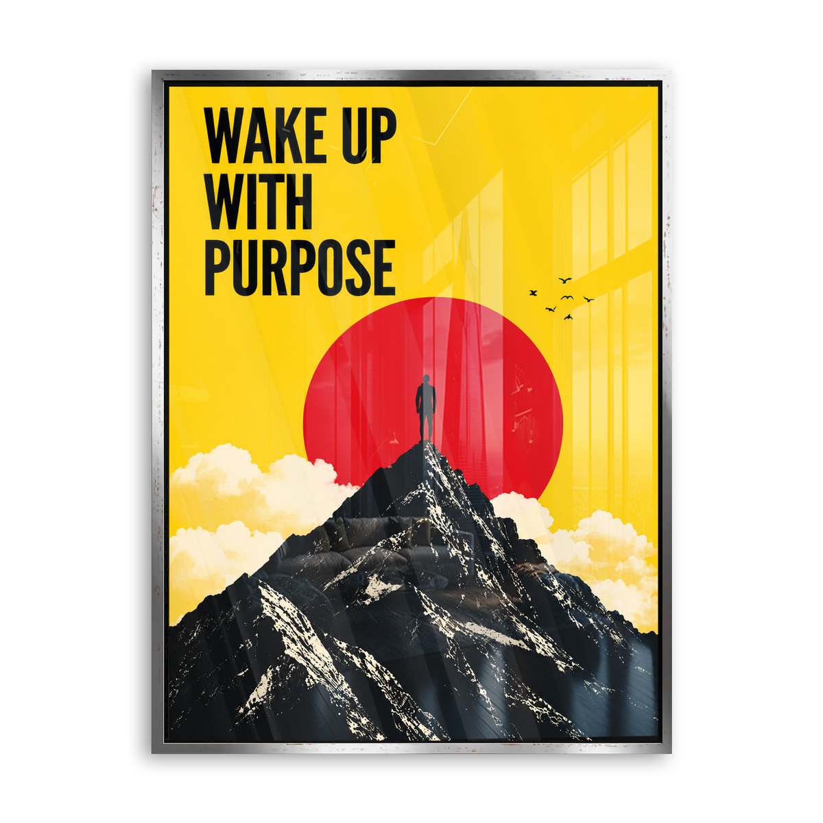 Wake Up with Purpose - Acrylglas Silber