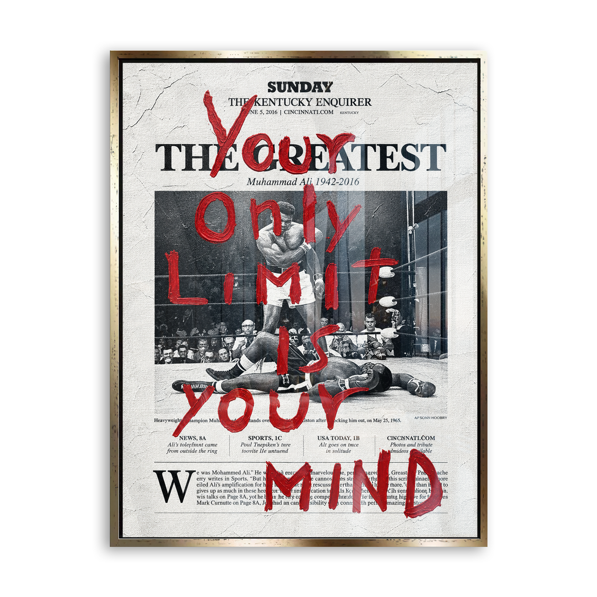 Your Only Limit Is Your Mind - Acrylglas Gold
